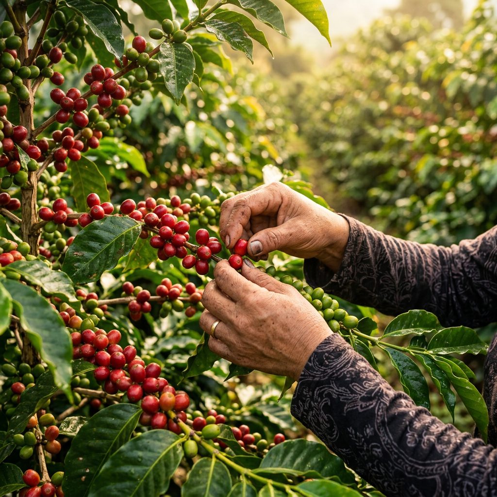 Mulheres na colheita de café